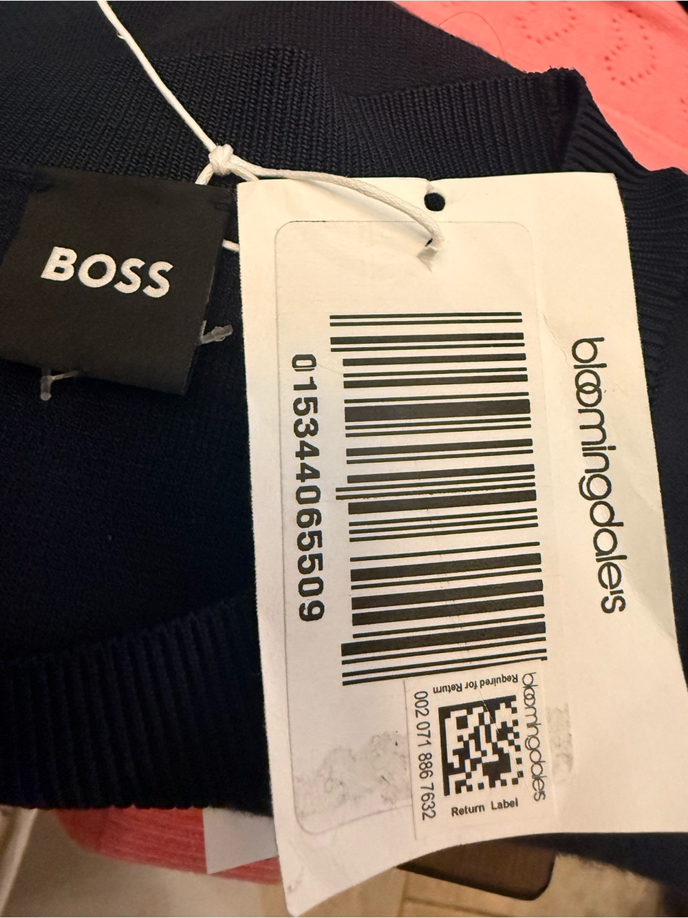 Boss by Hugo Boss Fantalina Button Shoulder Sweater S/S in Navy Size Large - Picture 8 of 9